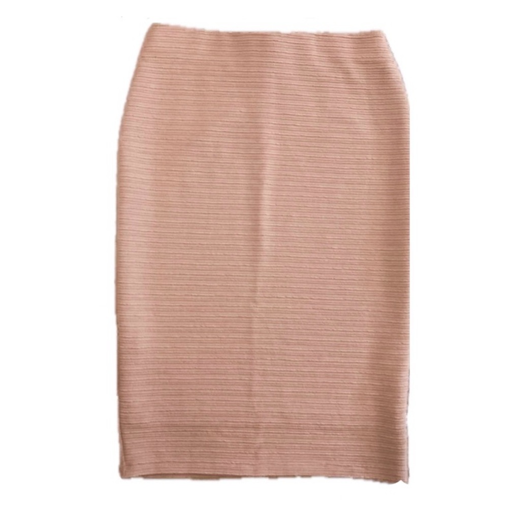 A26 Premise Baby Pink Pencil Skirt Lined Midi Stretch Elastic Waist Sz Small